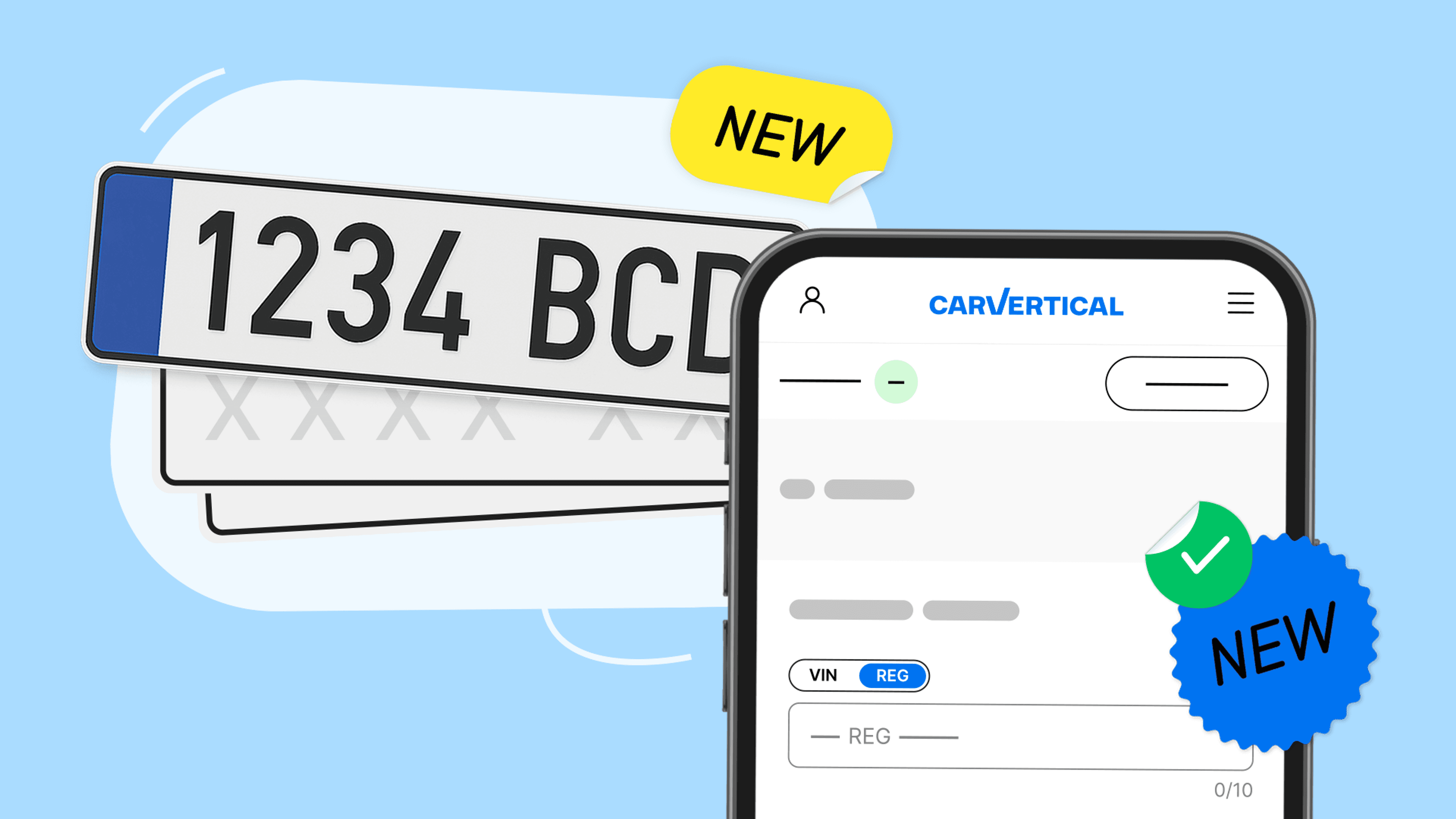 Check car history by license plate in the user area